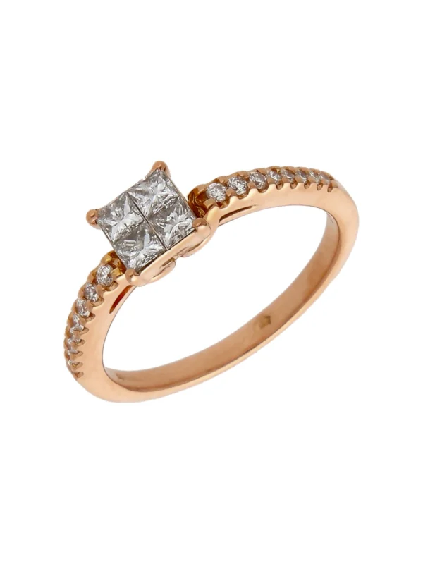 William May 18ct Rose Gold 0.64ct Diamond Cluster Ring