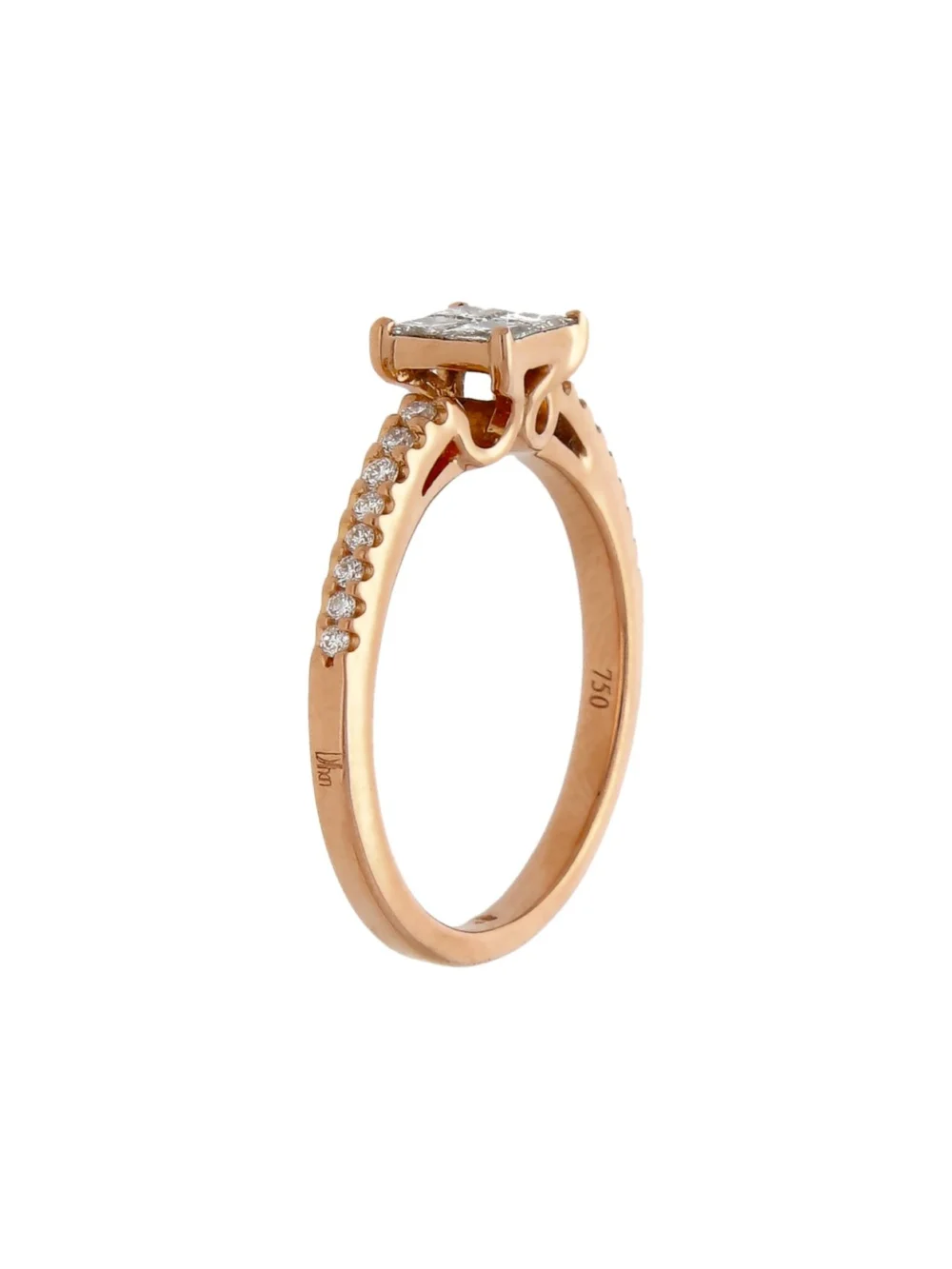 William May 18ct Rose Gold 0.64ct Diamond Cluster Ring, view 2