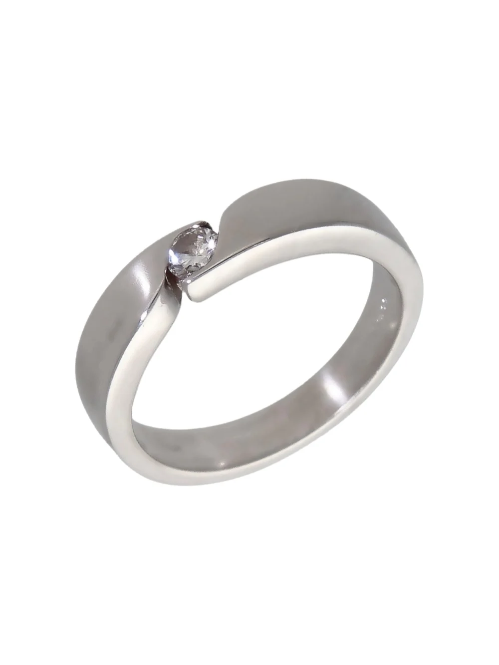 William May 18ct White Gold 0.15ct Diamond Set Split Band Ring