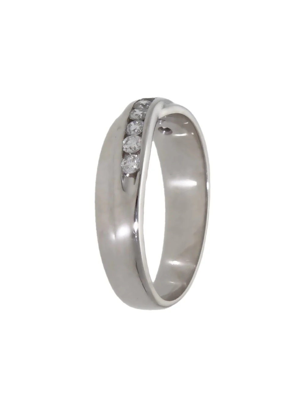 William May 18ct White Gold 0.20ct Diamond Crossover Wave Ring, view 2