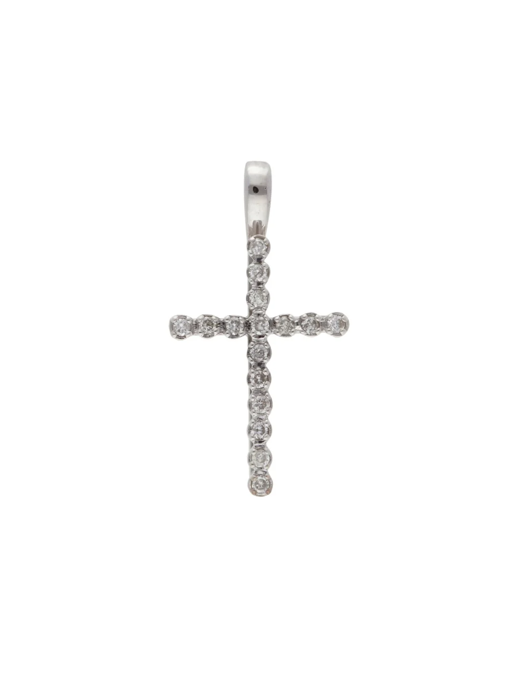 William May 18ct White Gold 0.25ct Diamond Cross Pendant