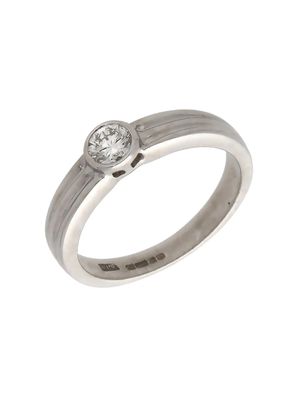 William May 18ct White Gold 0.25ct Diamond Solitaire Band Ring