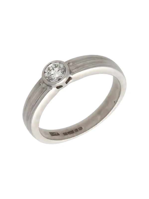William May 18ct White Gold 0.25ct Diamond Solitaire Band Ring