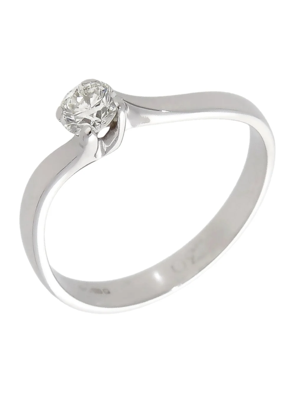 William May 18ct White Gold 0.28ct Diamond Solitaire Twist Ring