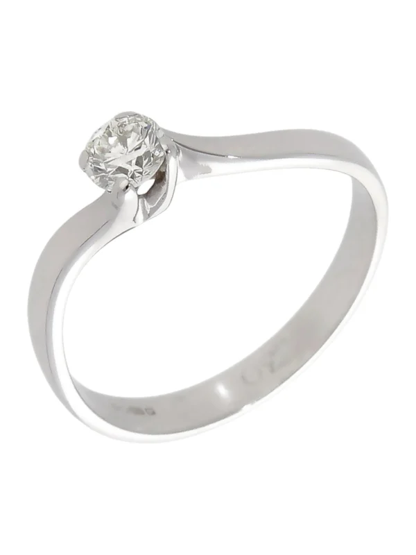 William May 18ct White Gold 0.28ct Diamond Solitaire Twist Ring