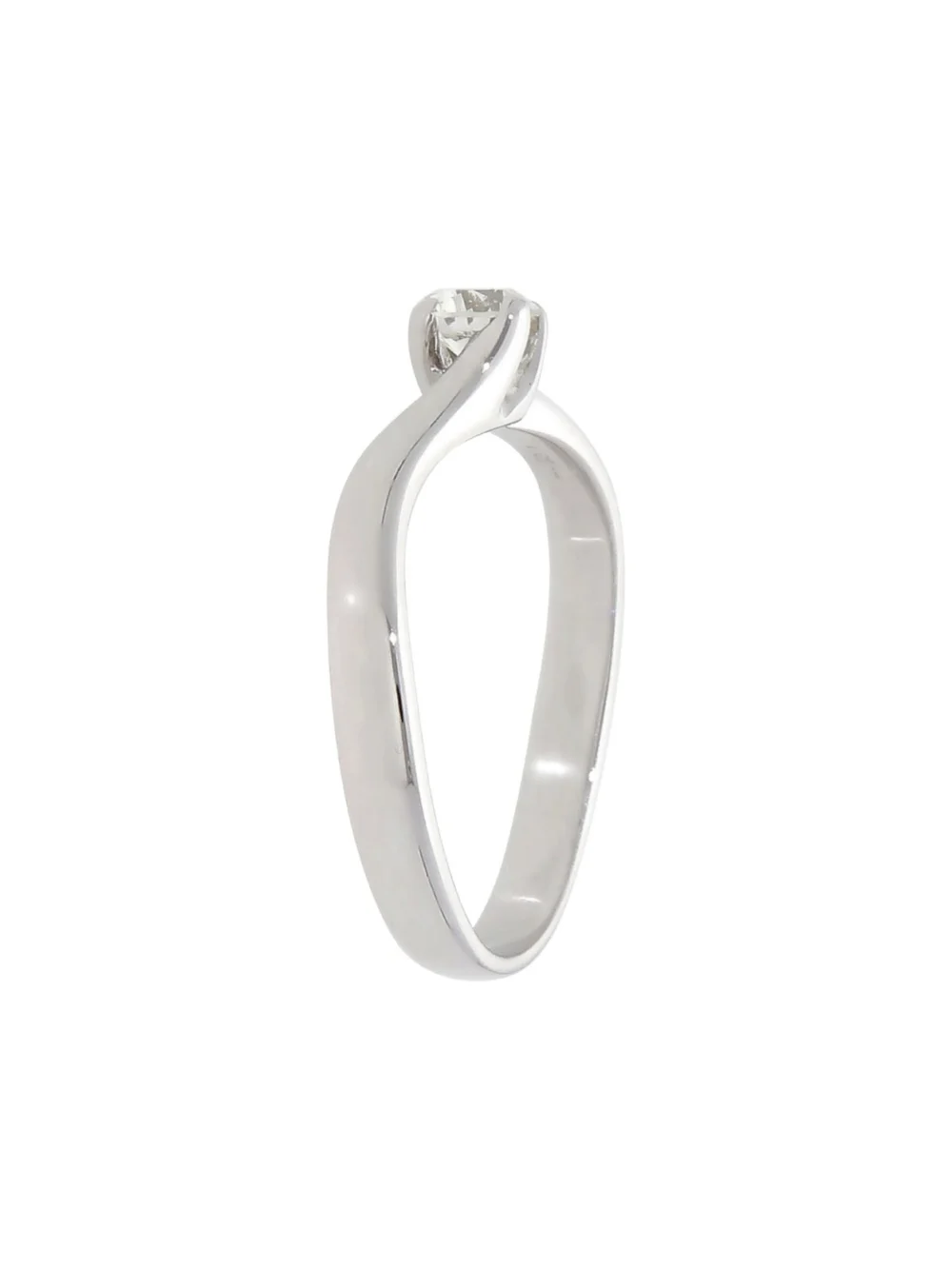 William May 18ct White Gold 0.28ct Diamond Solitaire Twist Ring, view 2