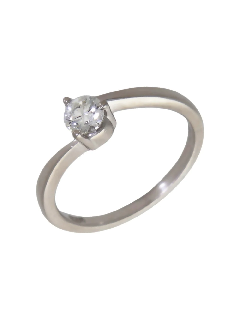 William May 18ct White Gold 0.33ct Diamond Solitaire Twist Ring