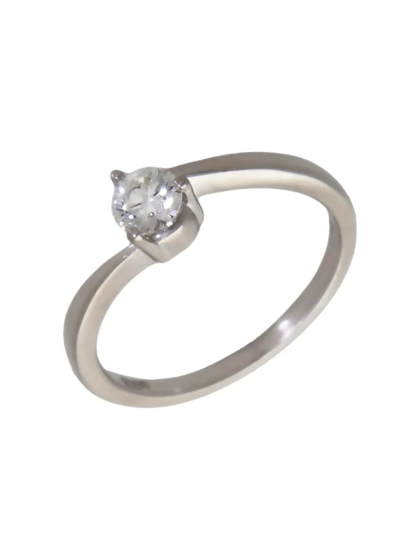 William May 18ct White Gold 0.33ct Diamond Solitaire Twist Ring