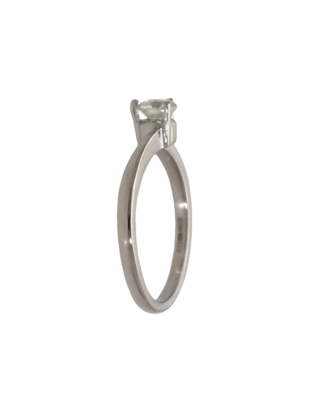 William May 18ct White Gold 0.33ct Diamond Solitaire Twist Ring, view 2