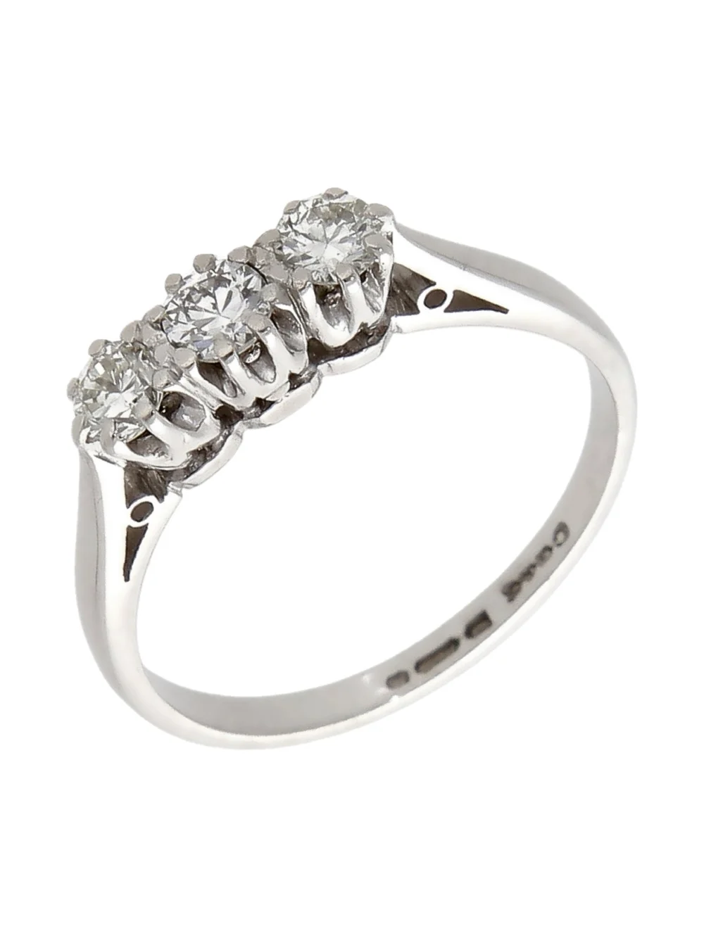 William May 18ct White Gold 0.33ct Diamond Trilogy Ring