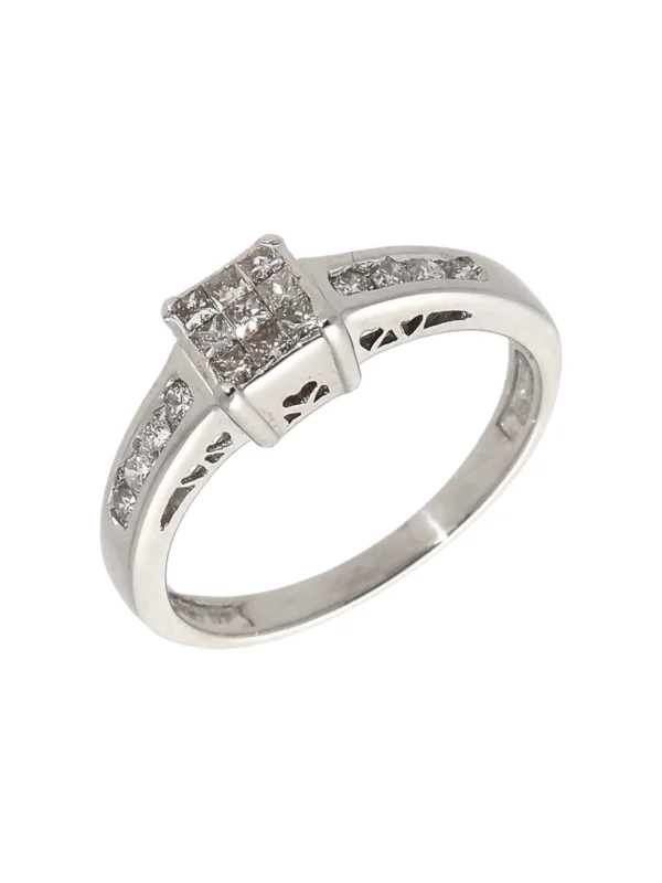 William May 18ct White Gold 0.33ct Mixed Cut Diamond Cluster Ring