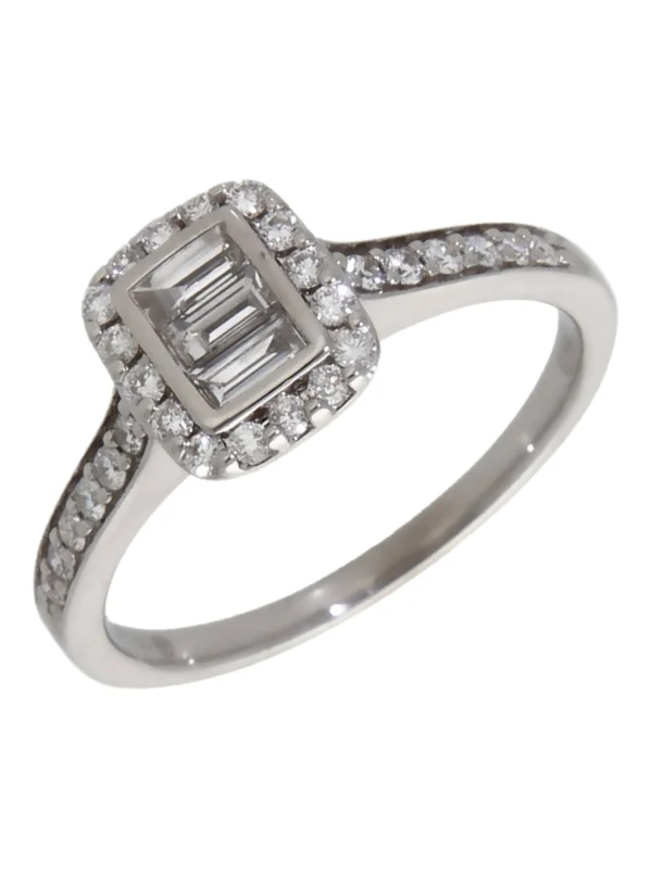 William May 18ct White Gold 0.39ct Diamond Cluster Ring