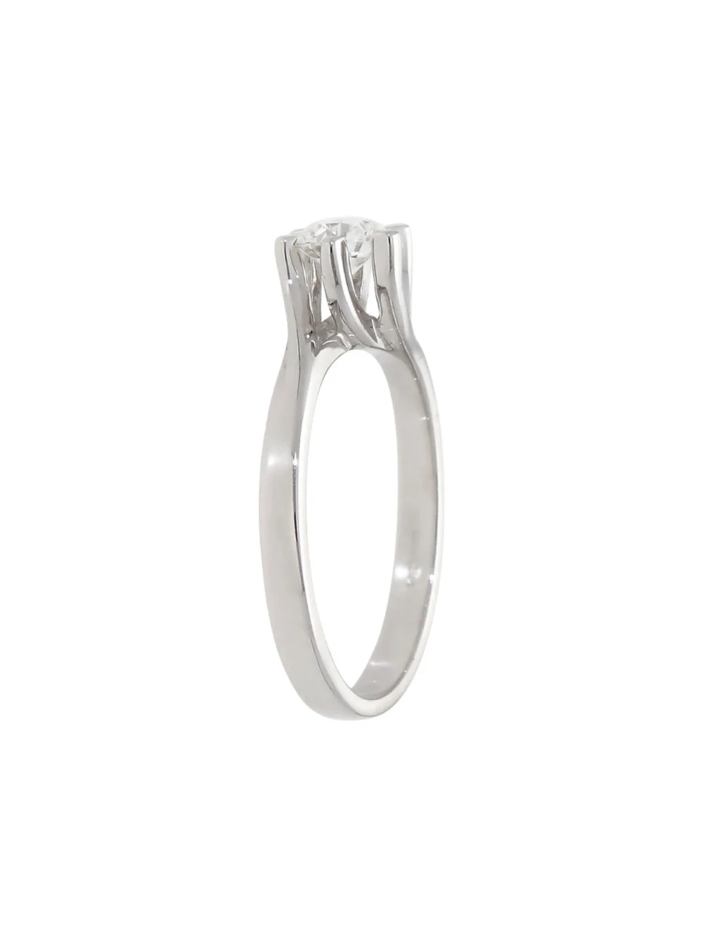 William May 18ct White Gold 0.47ct Diamond Solitaire Twist Ring, view 3