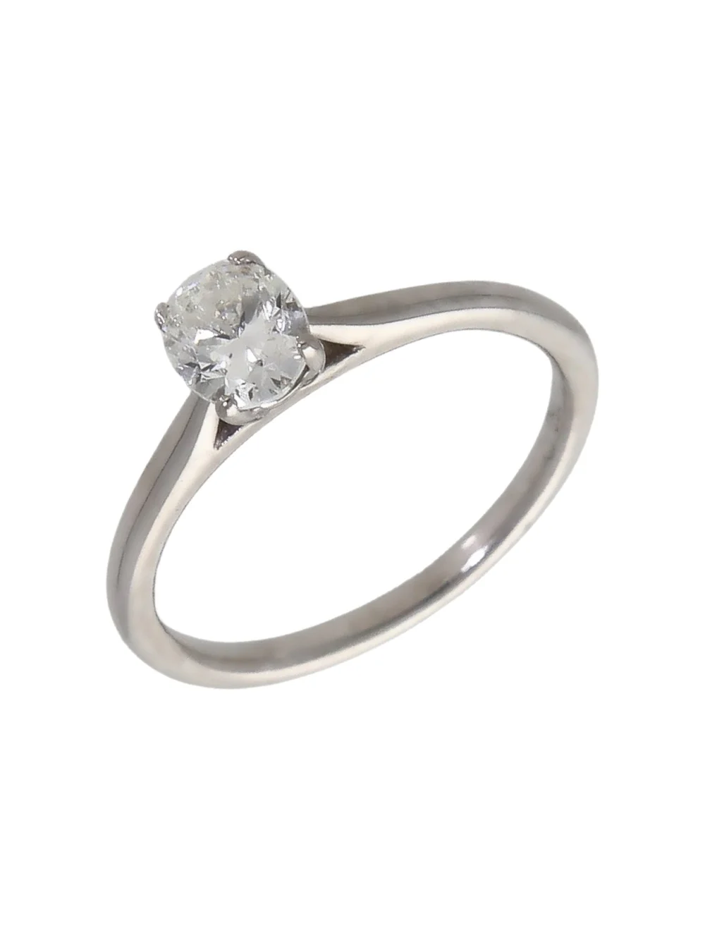 William May 18ct White Gold 0.48ct Oval Diamond Solitaire Ring
