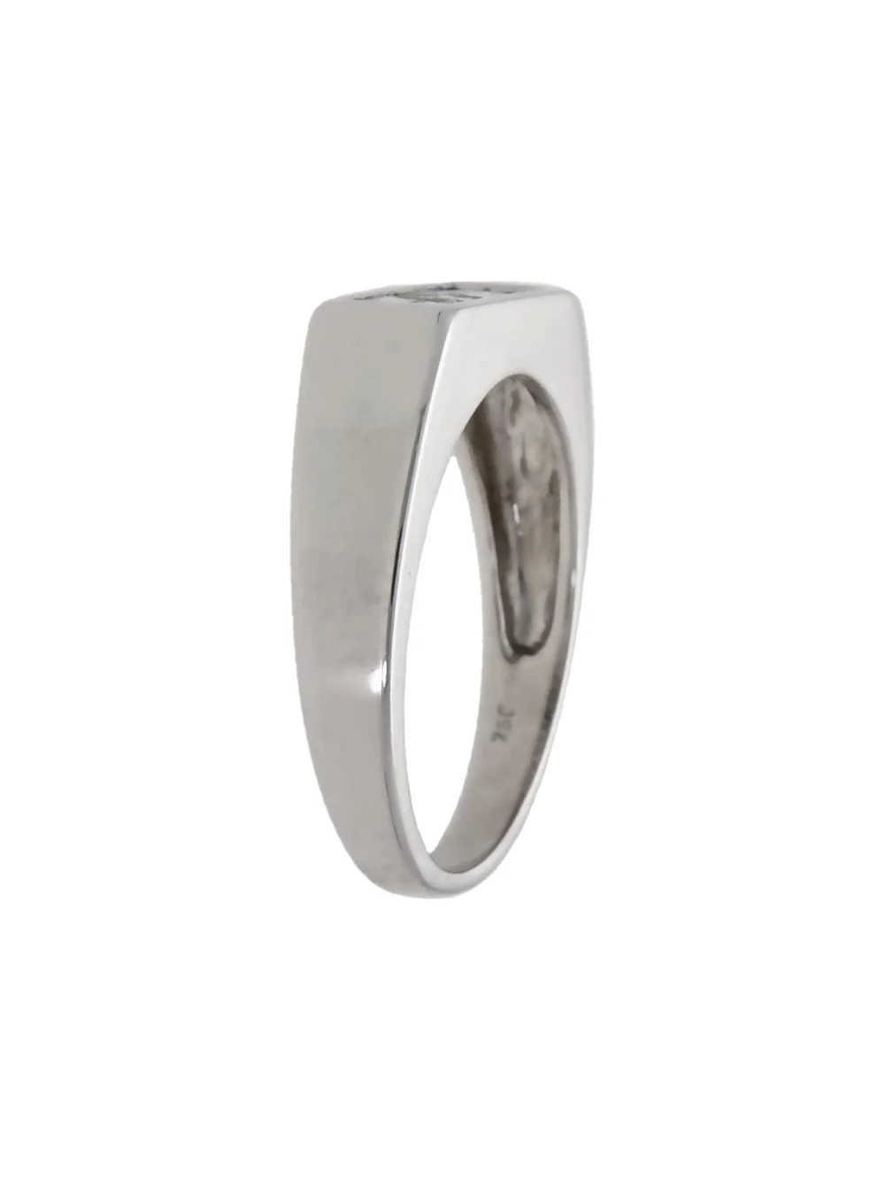 William May 18ct White Gold 0.49ct Diamond 2 Row Signet Ring, view 2