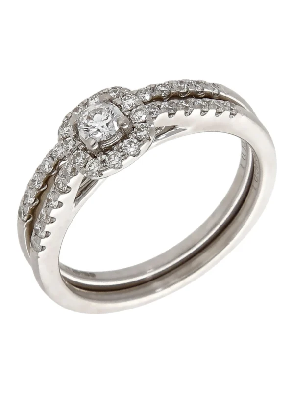 William May 18ct White Gold 0.50ct Diamond Bridal Ring Set