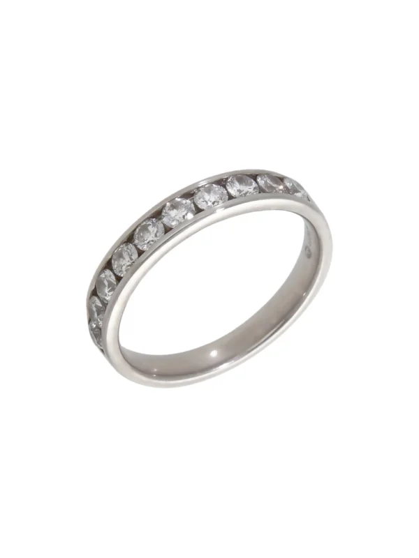 William May 18ct White Gold 0.50ct Diamond Half Eternity Ring