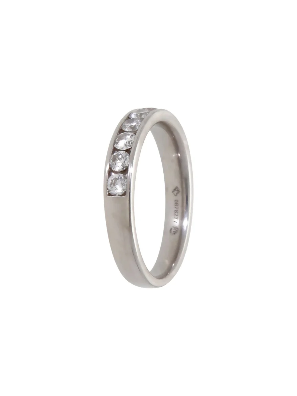 William May 18ct White Gold 0.50ct Diamond Half Eternity Ring, view 3