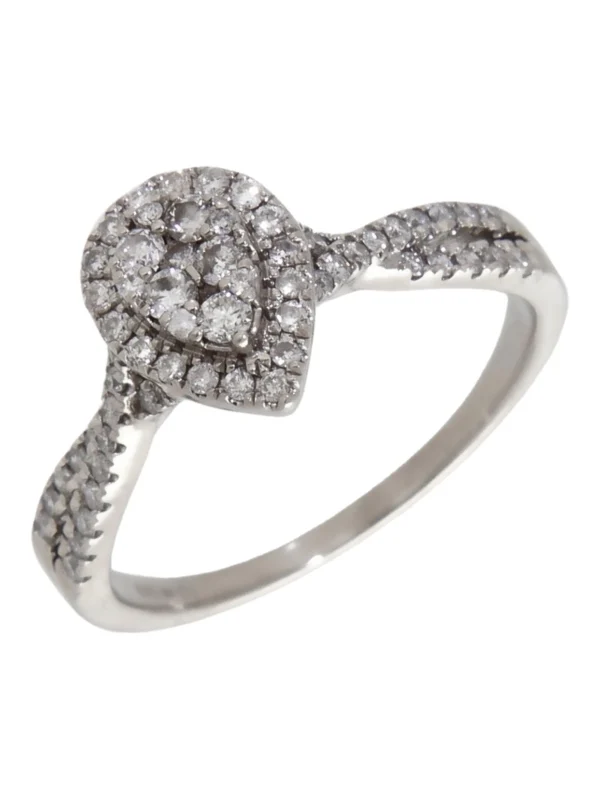 William May 18ct White Gold 0.50ct Diamond Pear Cluster Ring