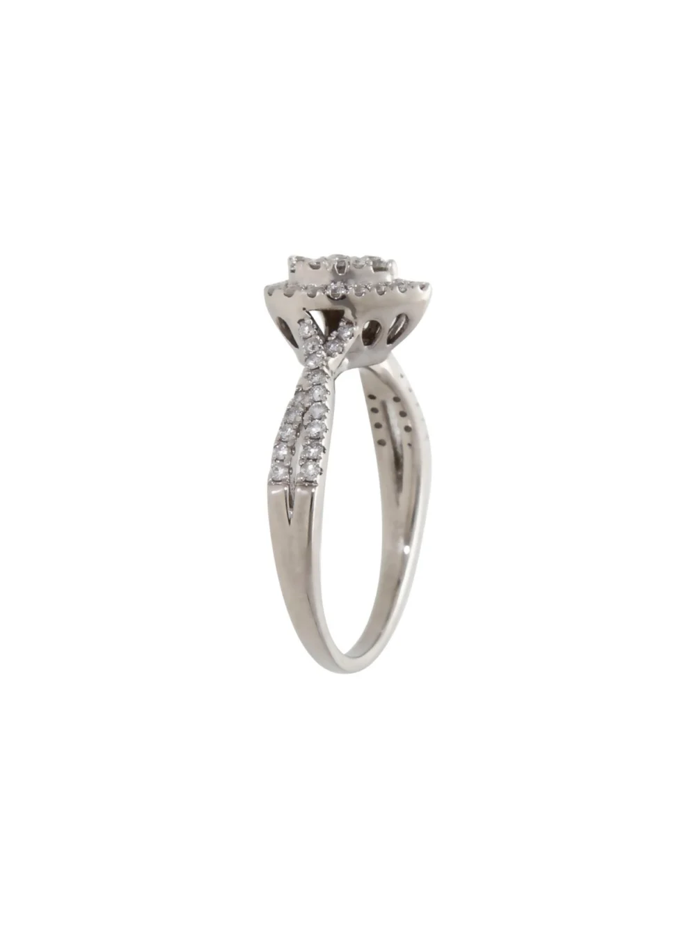 William May 18ct White Gold 0.50ct Diamond Pear Cluster Ring, view 2