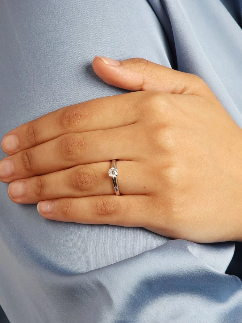 William May 18ct White Gold 0.50ct Diamond Solitaire Ring, view 3