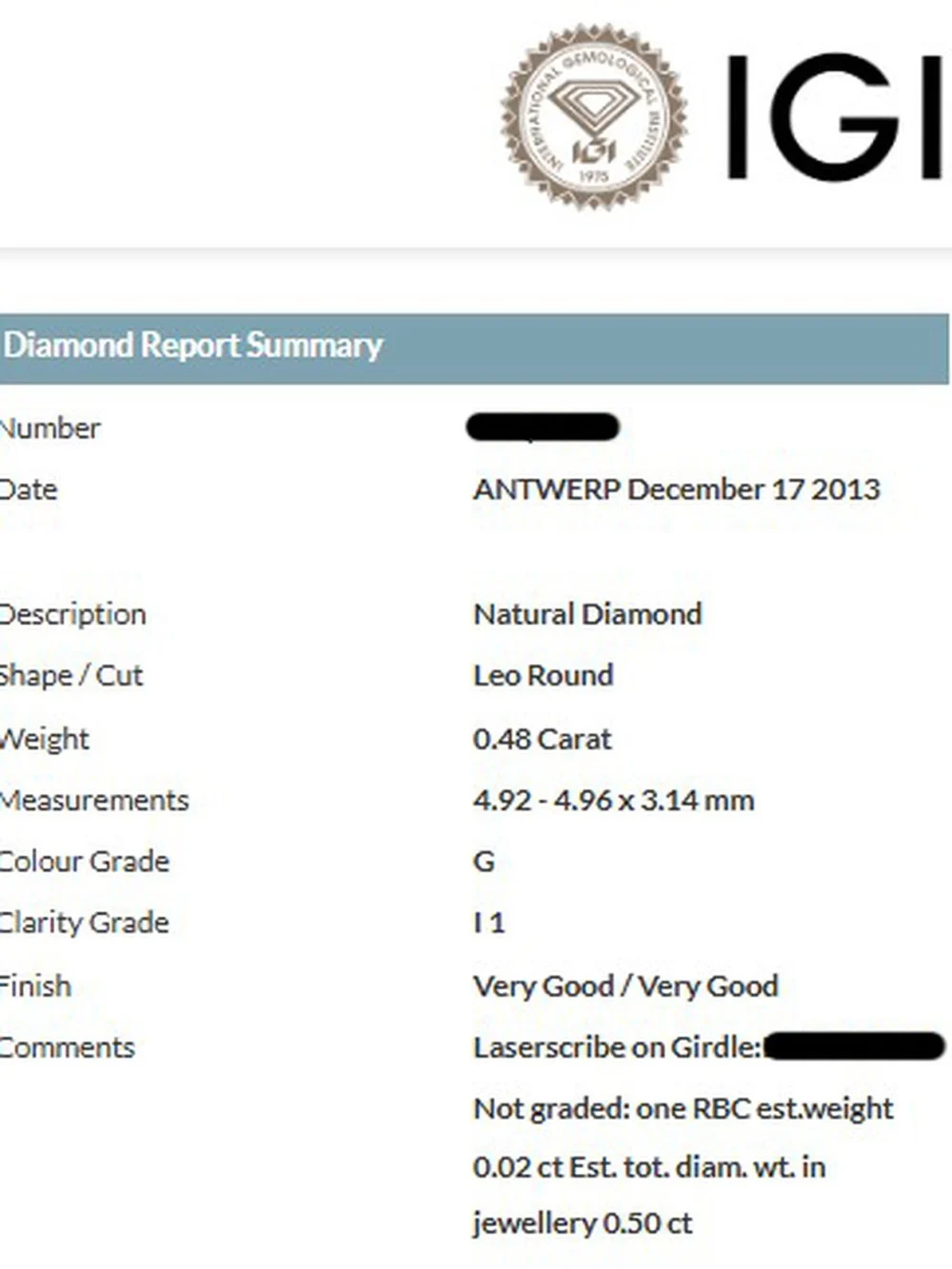 William May 18ct White Gold 0.50ct Diamond Solitaire Ring, view 4