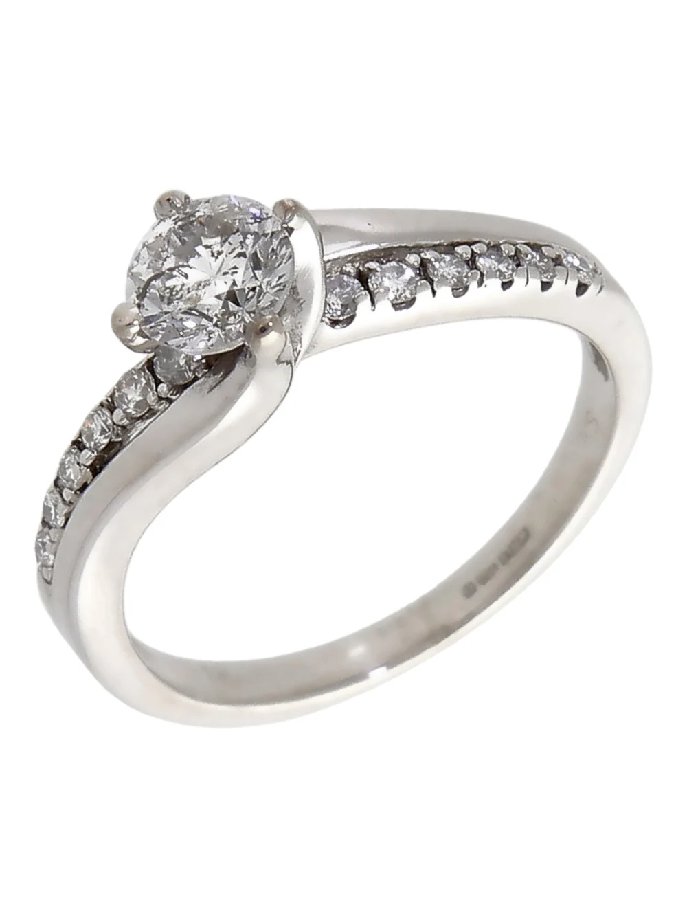 William May 18ct White Gold 0.50ct Diamond Solitaire Twist Ring