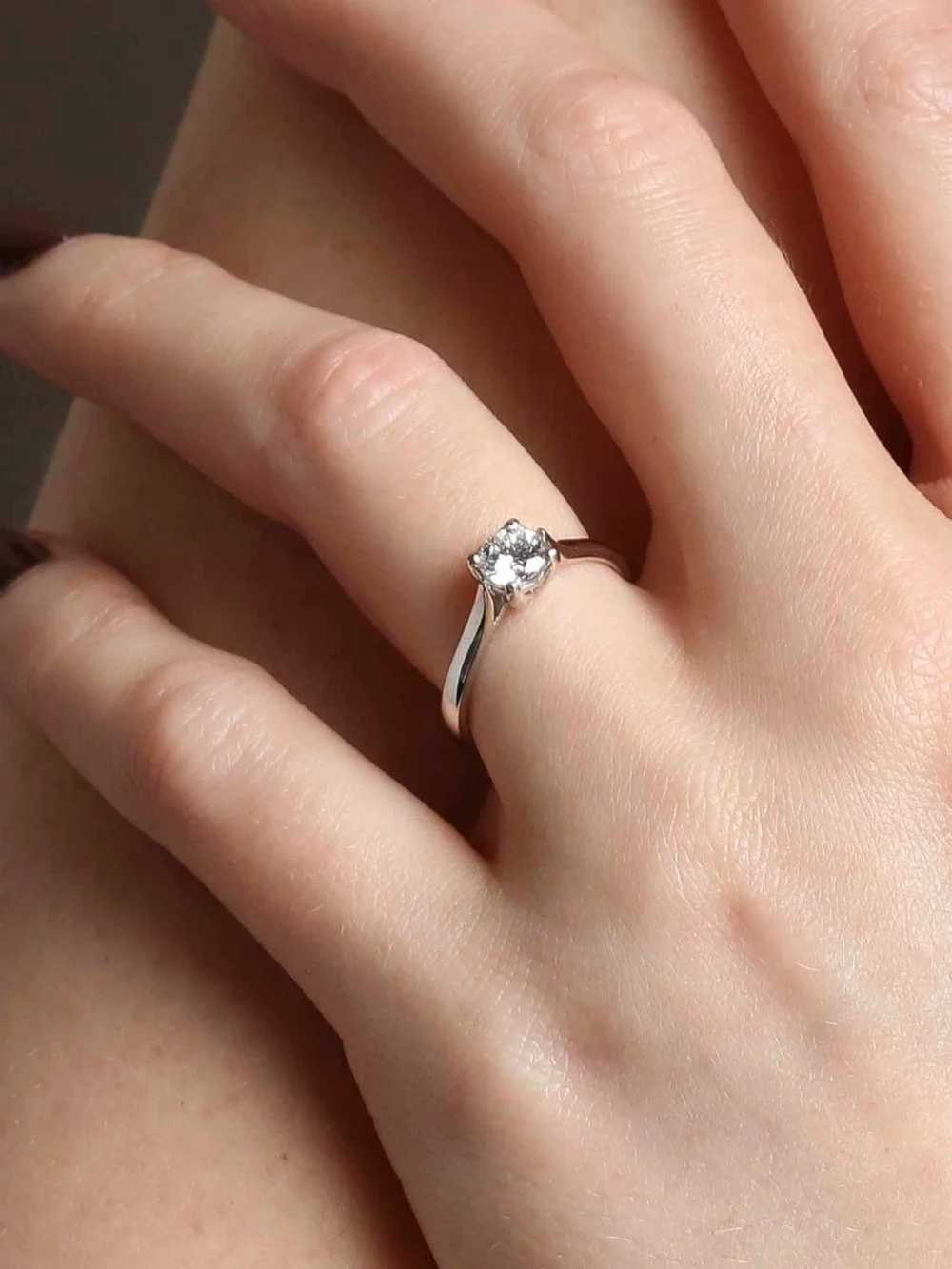 William May 18ct White Gold 0.51 Carat Diamond Solitaire Ring, view 2
