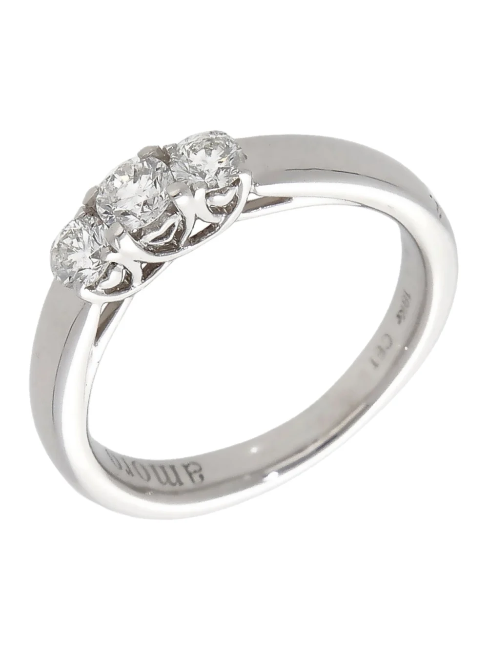 William May 18ct White Gold 0.51ct Diamond Trilogy Ring