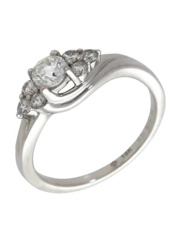 William May 18ct White Gold 0.52ct Diamond Cluster Twist Ring