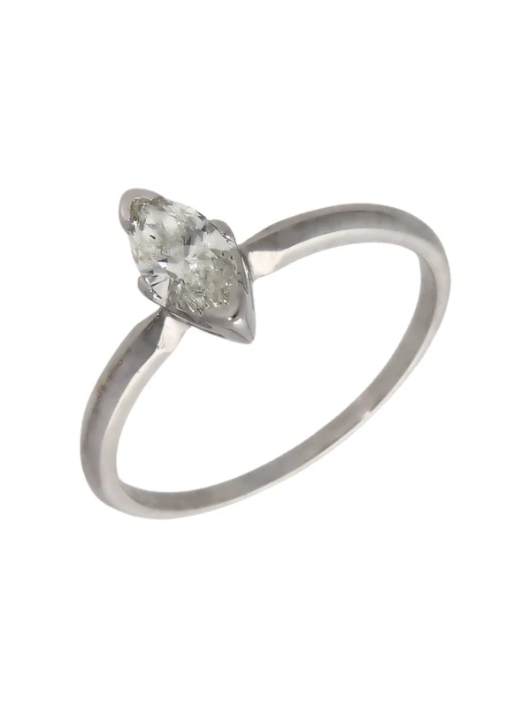 William May 18ct White Gold 0.52ct Marquise Diamond Solitaire Ring