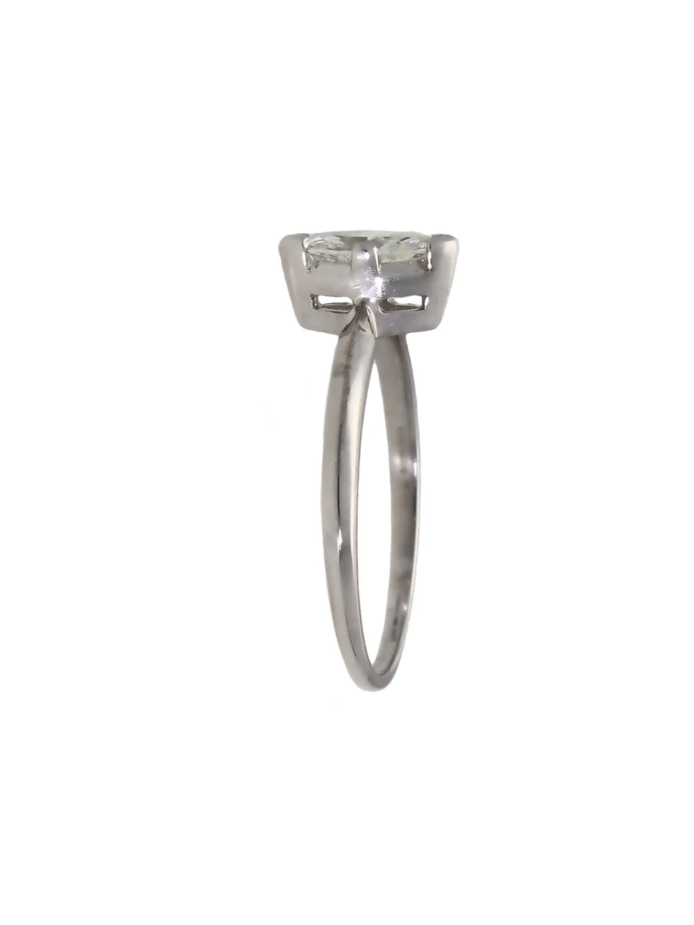 William May 18ct White Gold 0.52ct Marquise Diamond Solitaire Ring, view 2
