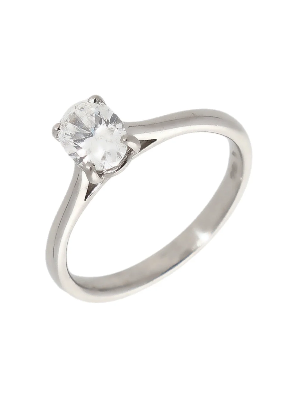 William May 18ct White Gold 0.53 Carat Oval Diamond Solitaire Ring
