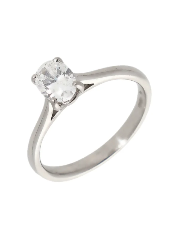 William May 18ct White Gold 0.53 Carat Oval Diamond Solitaire Ring