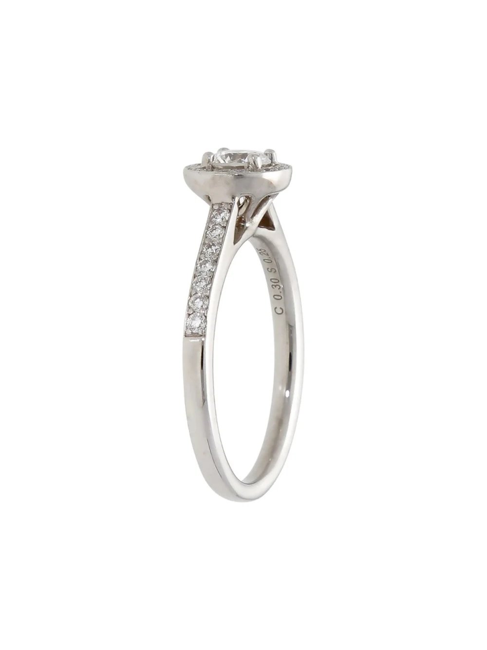 William May 18ct White Gold 0.55ct Diamond Halo Cluster Ring, view 2