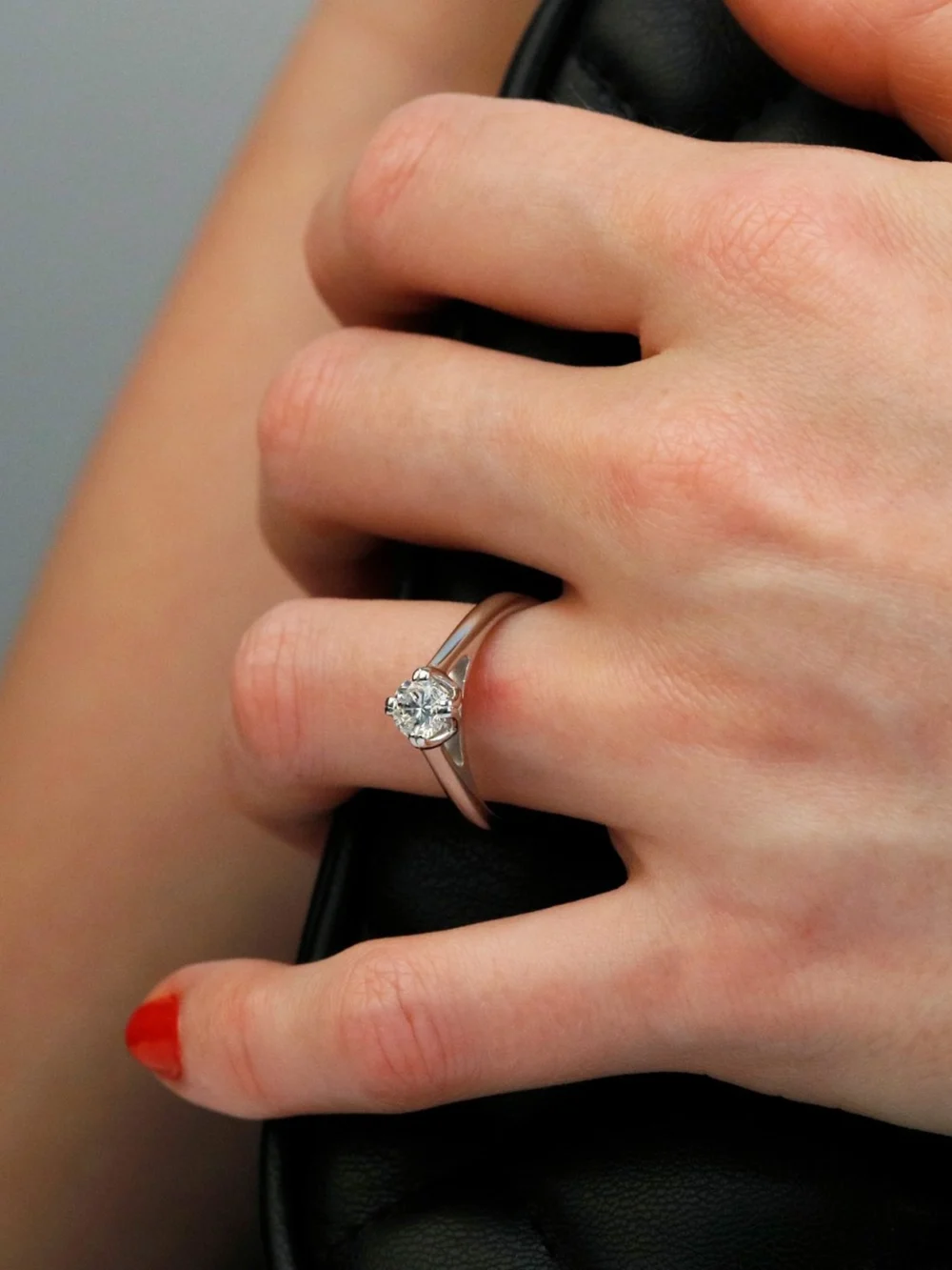 William May 18ct White Gold 0.55ct Diamond Solitaire Ring, view 2
