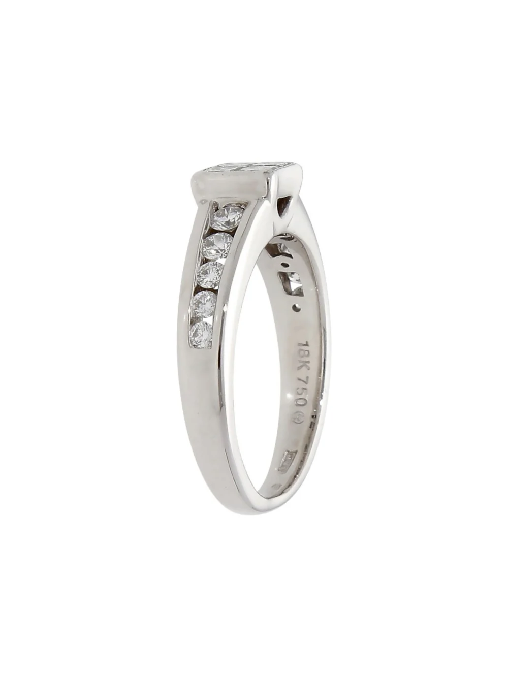 William May 18ct White Gold 0.55ct Mixed Cut Diamond Cluster Ring, view 2