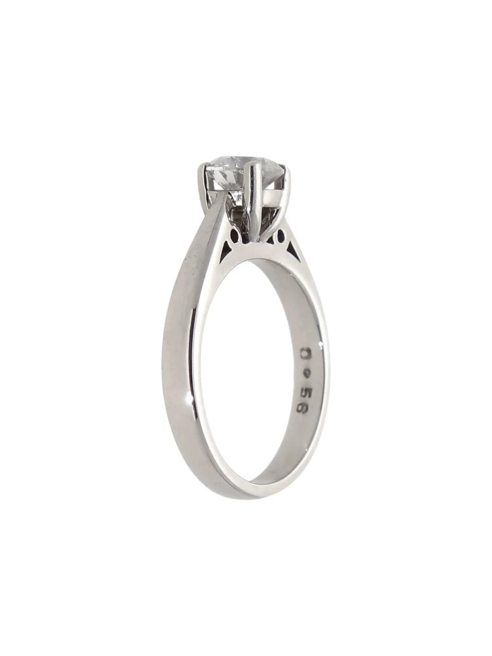 William May 18ct White Gold 0.56 Carat Diamond Solitaire Ring, view 2
