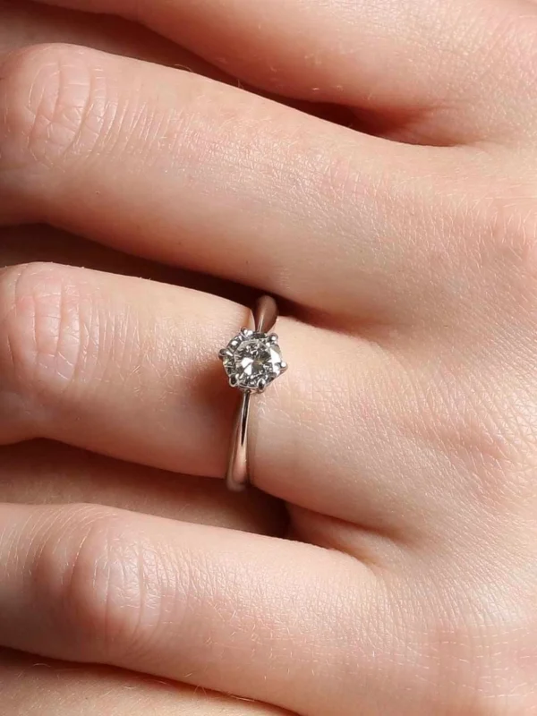 William May 18ct White Gold 0.58 Carat Diamond Solitaire Ring