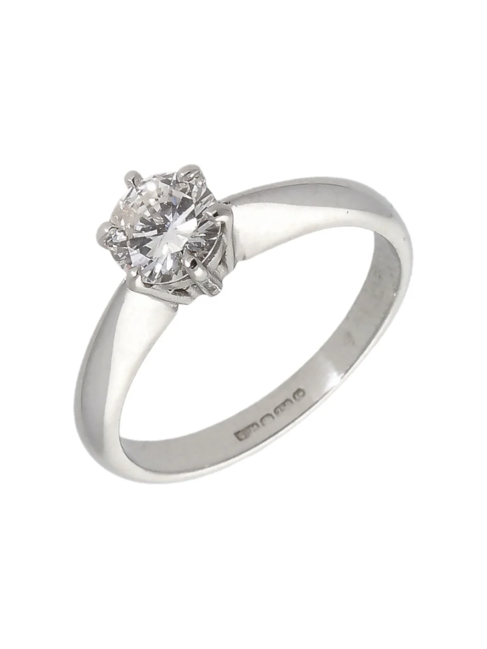 William May 18ct White Gold 0.58 Carat Diamond Solitaire Ring, view 2