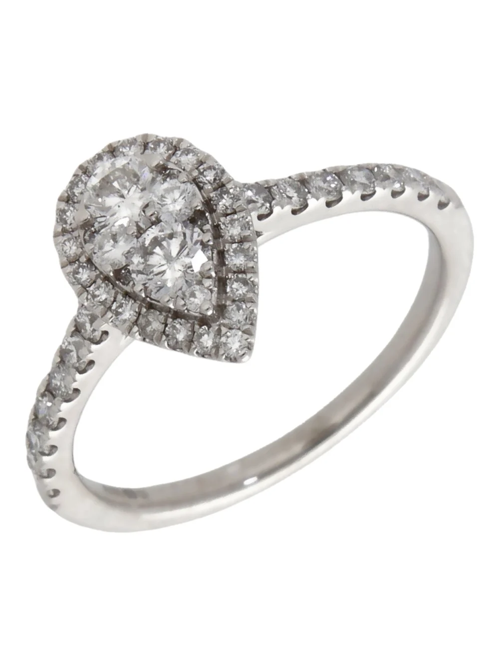 William May 18ct White Gold 0.75ct Diamond Pear Cluster Ring
