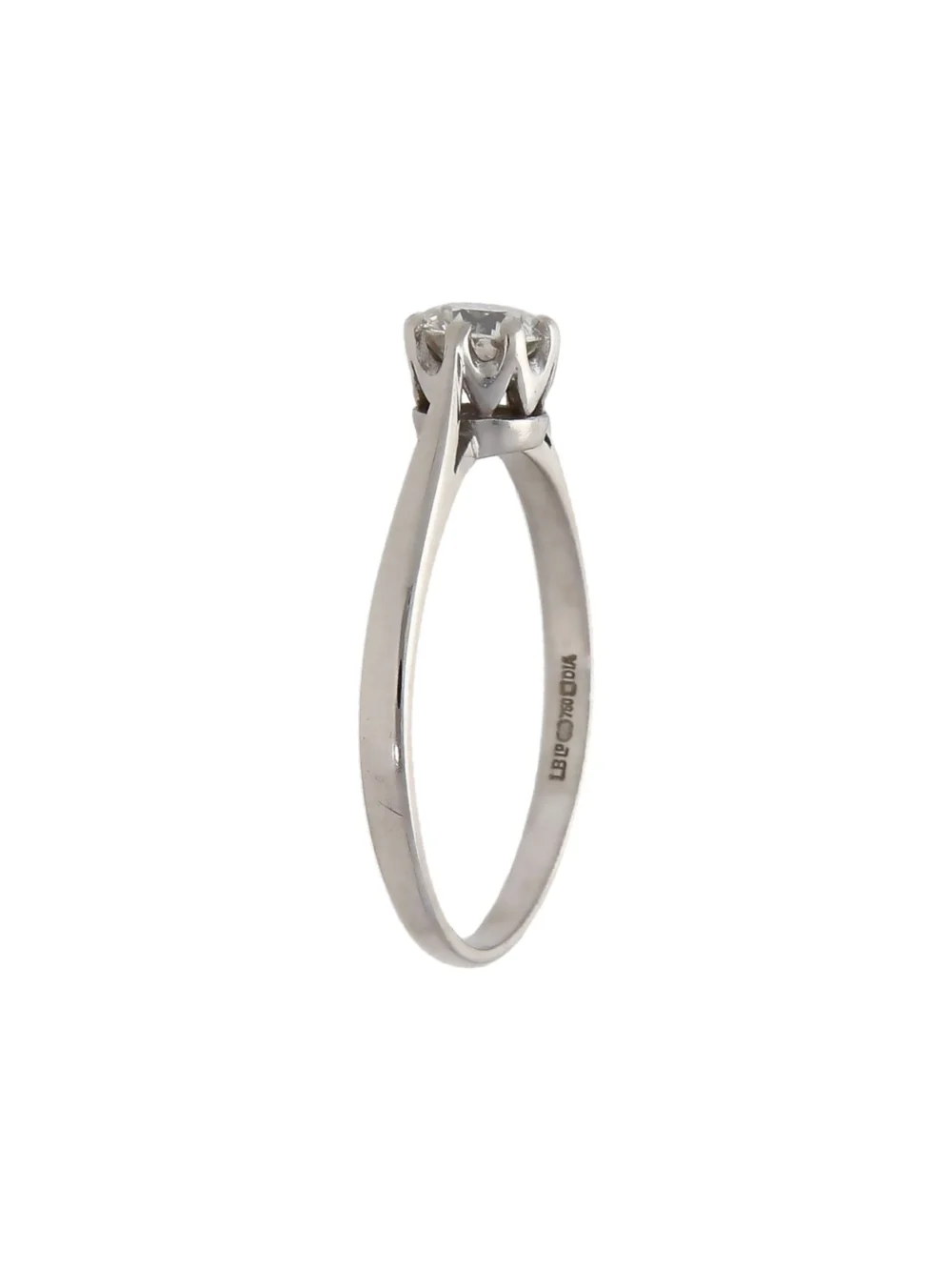 William May 18ct White Gold 0.75ct Diamond Solitaire Ring, view 2