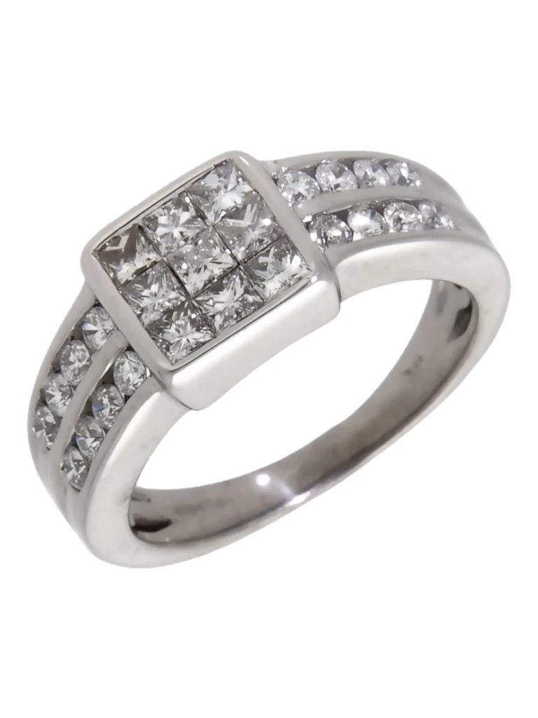 William May 18ct White Gold 0.75ct Mixed Cut Diamond Dress Ring