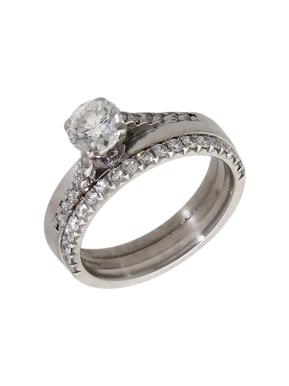 William May 18ct White Gold 0.85ct Diamond Bridal Ring Set