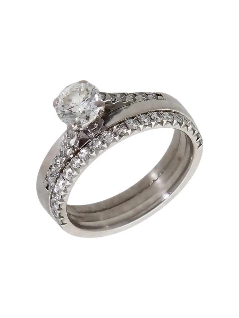 William May 18ct White Gold 0.85ct Diamond Bridal Ring Set