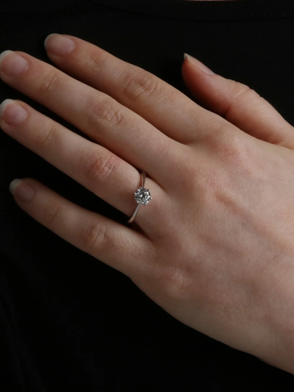 William May 18ct White Gold 0.92ct Diamond Solitaire Ring, view 2
