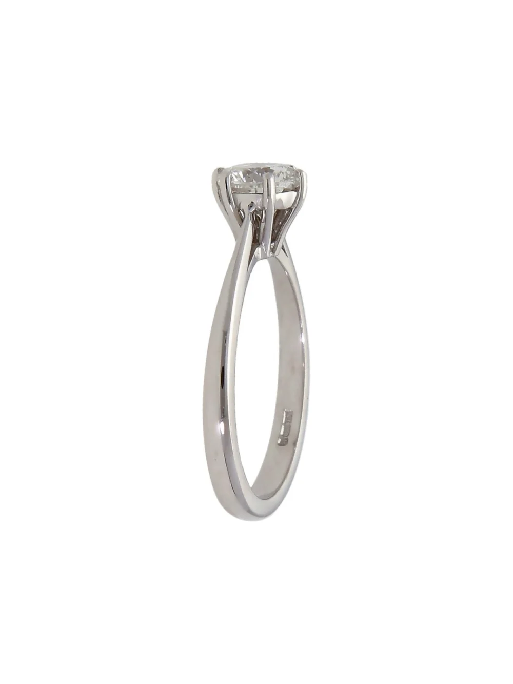 William May 18ct White Gold 0.92ct Diamond Solitaire Ring, view 3