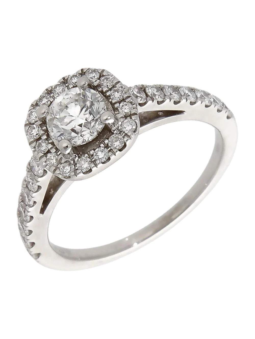 William May 18ct White Gold 0.95ct Diamond Halo Ring