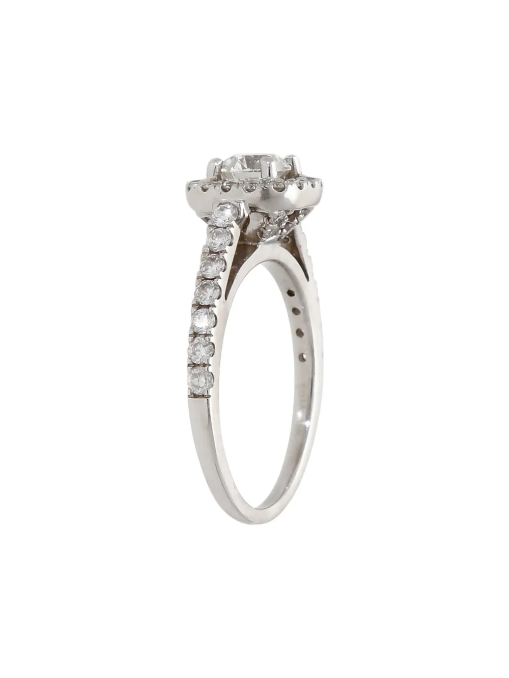 William May 18ct White Gold 0.95ct Diamond Halo Ring, view 3