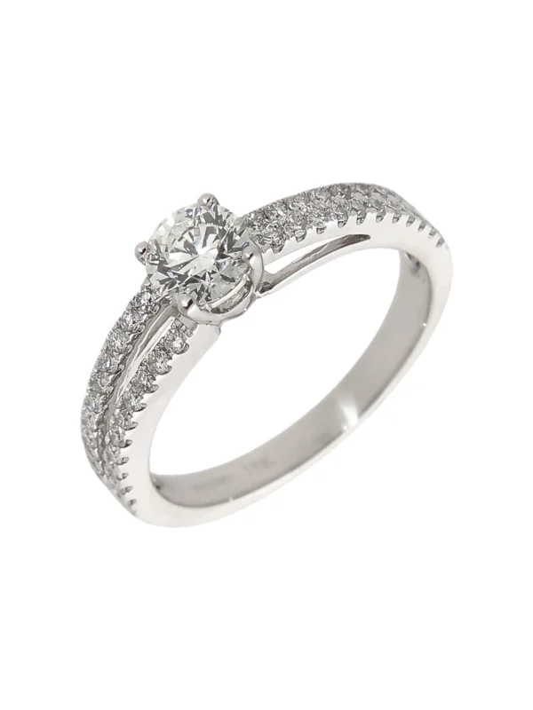 William May 18ct White Gold 0.97ct Diamond Solitaire Band Ring
